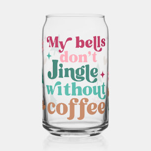 Retro Bright Christmas Iced Coffee Can Glass