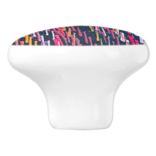 Retro bright colorful lines dashes ceramic knob