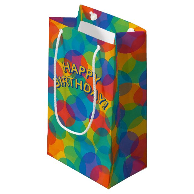 Retro Bright Colours Amorphous Shapes Art Pattern Small Gift Bag (Front Angled)