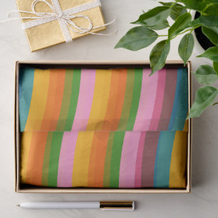 Retro Bright Rainbow Stripe Fun Colorful Festive Tissue Paper