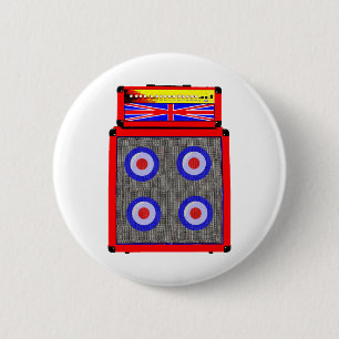 Retro British Amp 6 Cm Round Badge