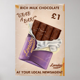 Retro British Chocolate Advert. Poster