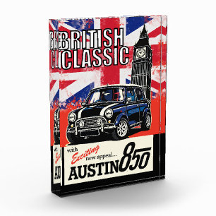 Retro British Classic Car Front Pop Art Photo Block