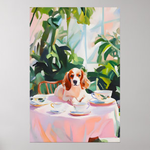 Retro Brittany Spaniel Poster, Brittany Oil Poster