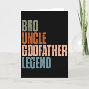 Retro Bro Uncle Godfather Legend Funny Uncles Fath Card