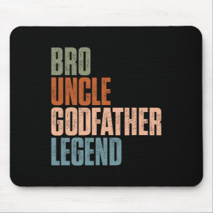 Retro Bro Uncle Godfather Legend Funny Uncles Fath Mouse Mat
