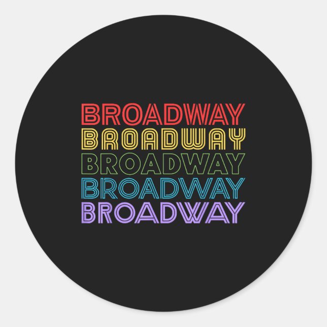Retro Broadway Music Lover Theatre Musical Theater Classic Round Sticker (Front)