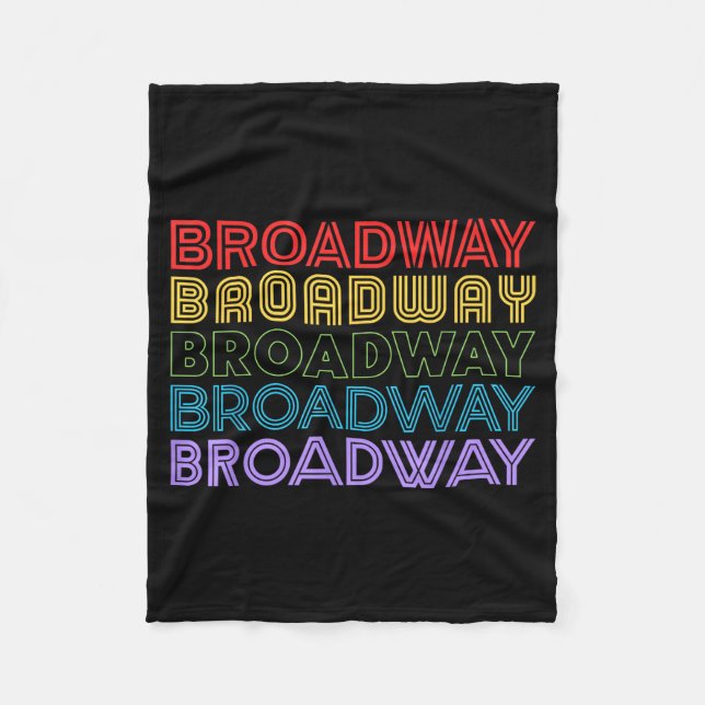Retro Broadway Music Lover Theatre Musical Theater Fleece Blanket (Front)