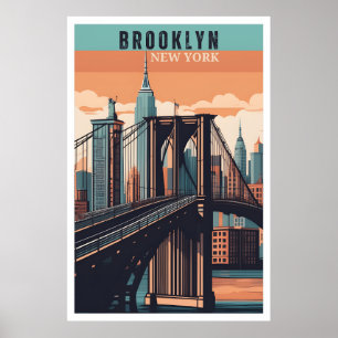 Retro Brooklyn: Exploring NYC's Nostalgic Borough Poster