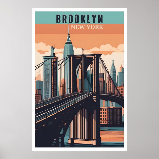 Retro Brooklyn: Exploring NYC's Nostalgic Borough Poster (Front)