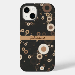 Retro Brown and Beige Circle Pattern  Case-Mate iPhone 14 Case