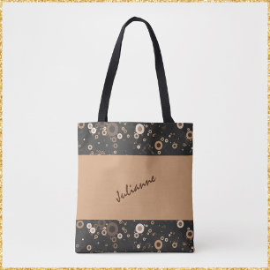 Retro Brown and Beige Circle Pattern Tote Bag
