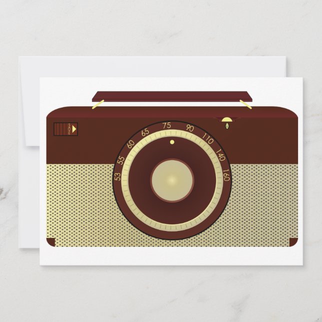 Retro Brown And Gold Antique Radio  Invitation (Front)