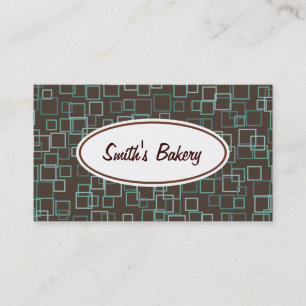 Retro Brown Aqua Business Card