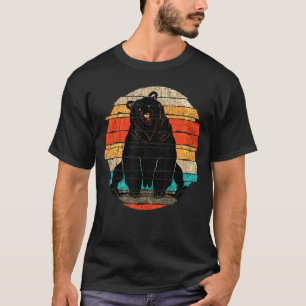 Retro Brown Bear Nature Wildlife Forest Animal Be T-Shirt