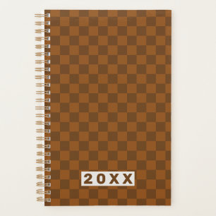 Retro Brown Chequerboard Planner