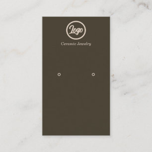 Retro Brown Earring Jewellery Logo Business Card