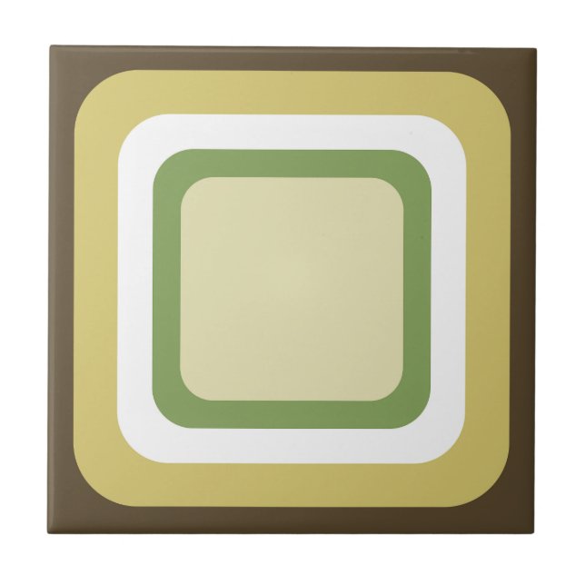 Retro Brown Green White Tile (Front)
