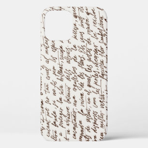 Retro Brown Ink Manuscript Texture iPhone 12 Case