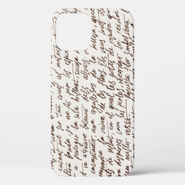 Retro Brown Ink Manuscript Texture Case-Mate iPhone Case (Back)
