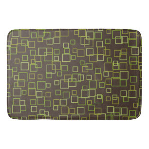 Retro Brown Lime Bathroom Bath Mat Rug