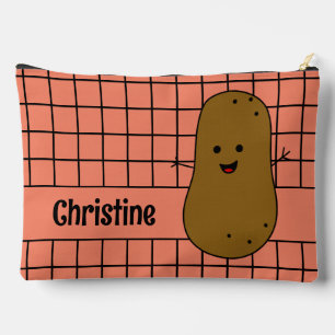 Retro, Brown Potato, Salmon Pink Custom Accessory Pouch