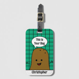 Retro, Brown Potato, Your Bag, Custom Luggage Tag