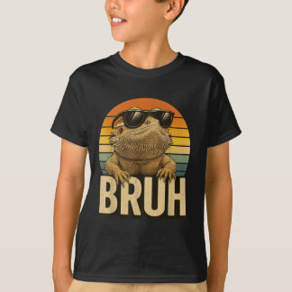 Retro Bruh Bearded Dragon Funny Lizard Vintage T-Shirt