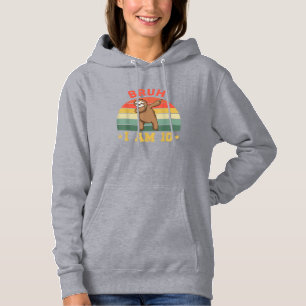 Retro Bruh I Am 10 Sloth 10th Bday Party 10 Years Hoodie