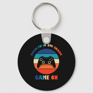 Retro Bruh I'm In 5th Grade Gamer Ck To School Boy Key Ring