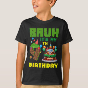 Retro Bruh It's My 9th Bday Pixel Cake Gamer 9 Yea T-Shirt