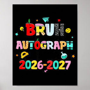 Retro bruh last day autographs teacher last day of poster
