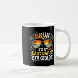 Retro Bruh Last Day of 6th Grade Six Seven Coffee Mug