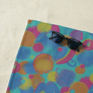 Retro Brush Pattern Beach Towel