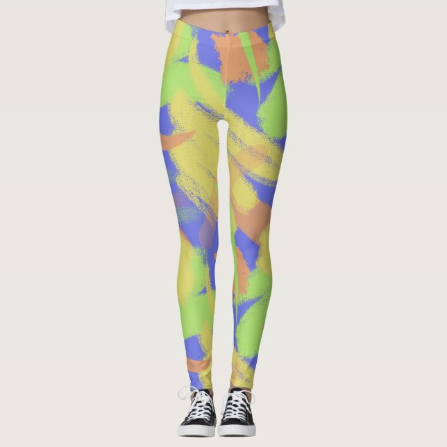Retro Brush Pattern Leggings (Front)