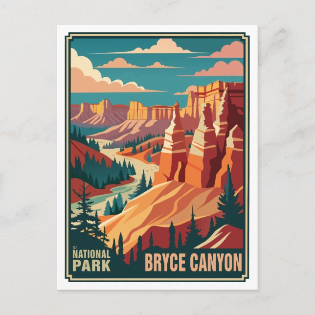 Retro Bryce Canyon National Park Postcard (Front)
