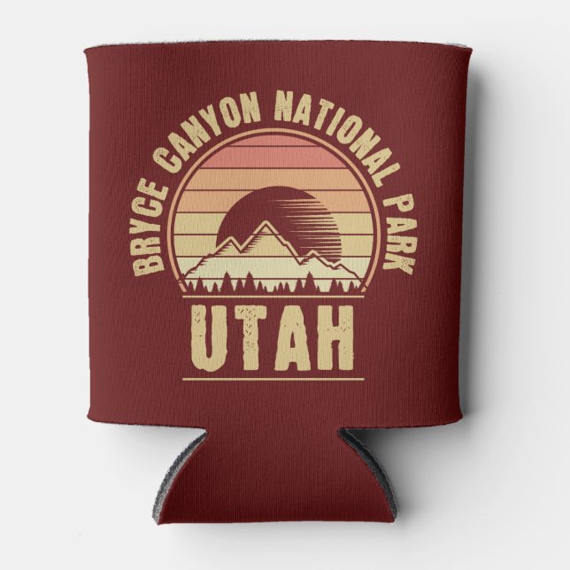 Retro Bryce Canyon National Park Utah Can Cooler (Front)
