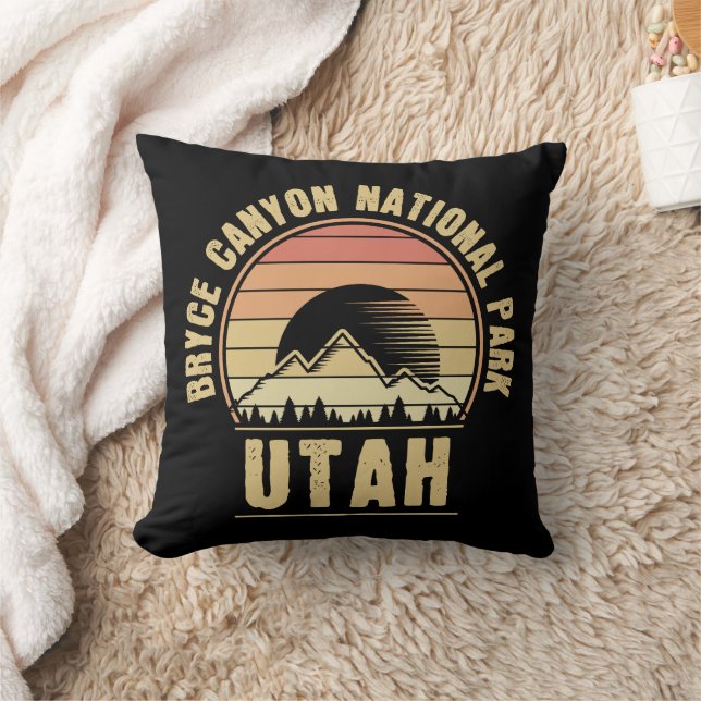 Retro Bryce Canyon National Park Utah Cushion (Blanket)