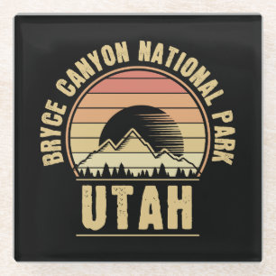 Retro Bryce Canyon National Park Utah Glass Coaster
