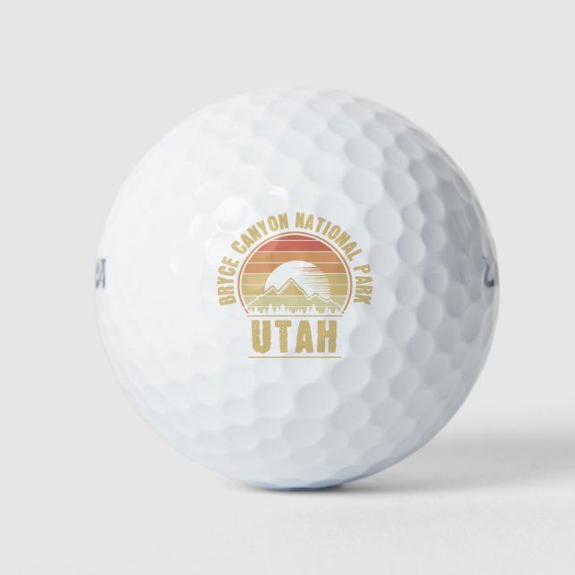 Retro Bryce Canyon National Park Utah Golf Balls (Front)