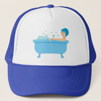 Retro Bubble Bath Girl Trucker Hat