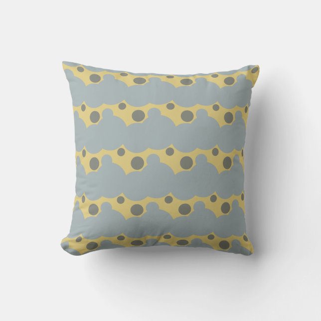 Retro Bubble Circle Water Pattern Throw Pillow (Front)
