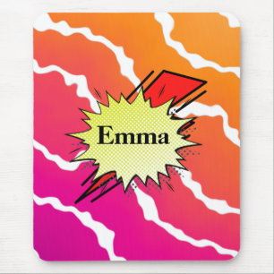 Retro bubble color comic mouse mat