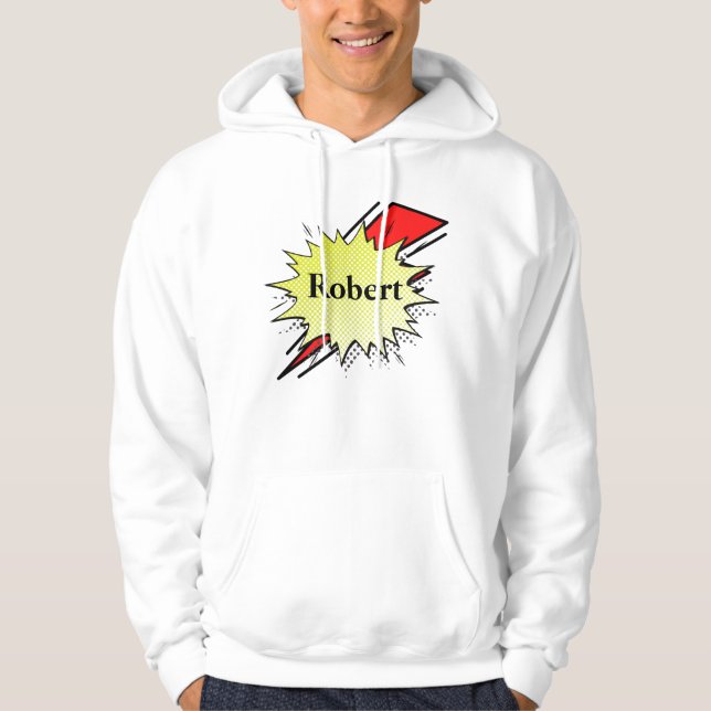 Retro Bubble Comic Pop Colorful Abstract Design Hoodie (Front)
