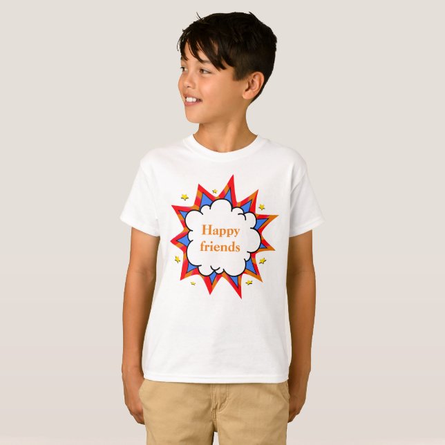 Retro Bubble Comic Pop Colorful Abstract Design T-Shirt (Front Full)