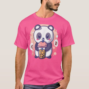 Retro Bubble Tea Shirt Kids Kawaii Panda Boba Pres