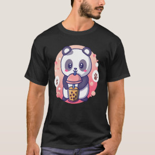 Retro Bubble Tea Shirt Kids  Panda Boba Presents K