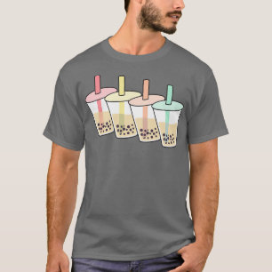Retro Bubble Tea Shirts Women Boba Milk Tea Shirt