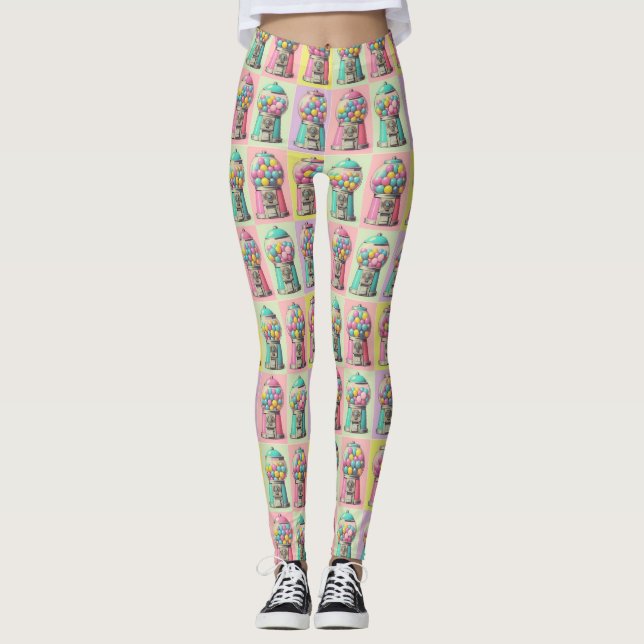 Retro Bubblegum machine  Leggings (Front)