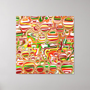 Retro Bubbles Abstract Modern Art Canvas Print